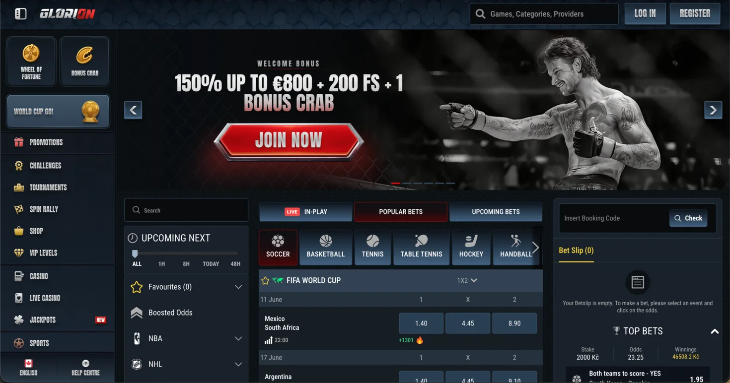 Glorion: Online casino site in Canada