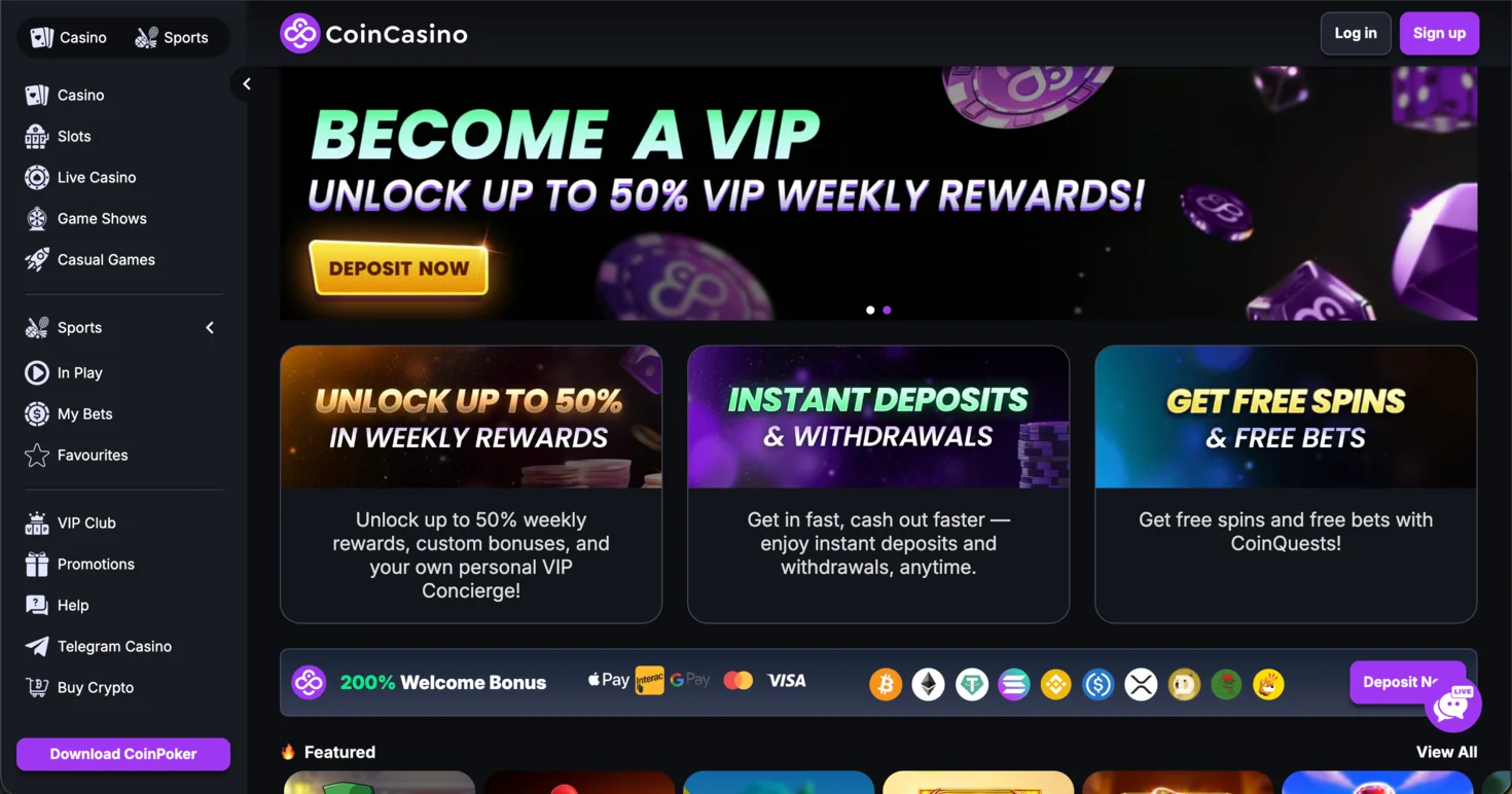 CoinCasino: best anonymous casino